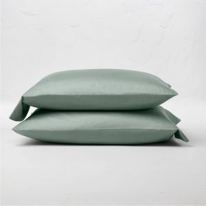 New Casaluna Sage Supima Sateen Pillowcase Set - King